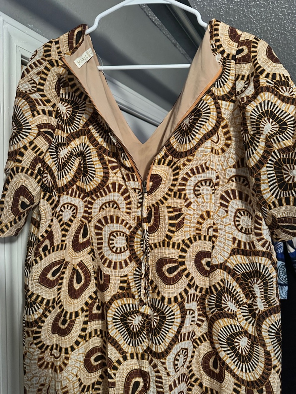 Marie Oliver NWOT Abstract Print Zip Front Midi Dress Size Small - Picture 3 of 11